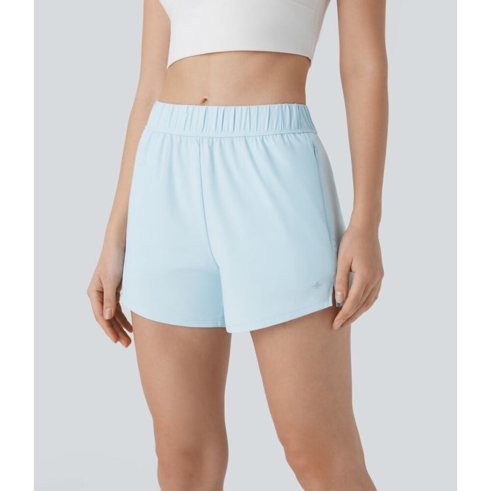 NEW Halara Running Shorts Blue Quick Dry Zipper Pocket Athletic Gym Active XS - Picture 4 of 11